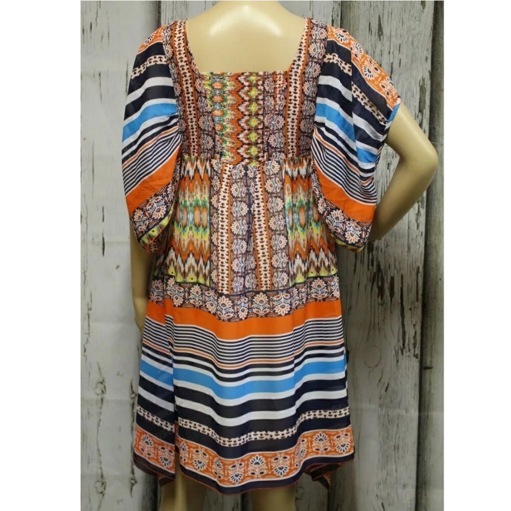 Vintage One World Women Size S Empire Waist Chiffon Summer dress - Picture 6 of 12